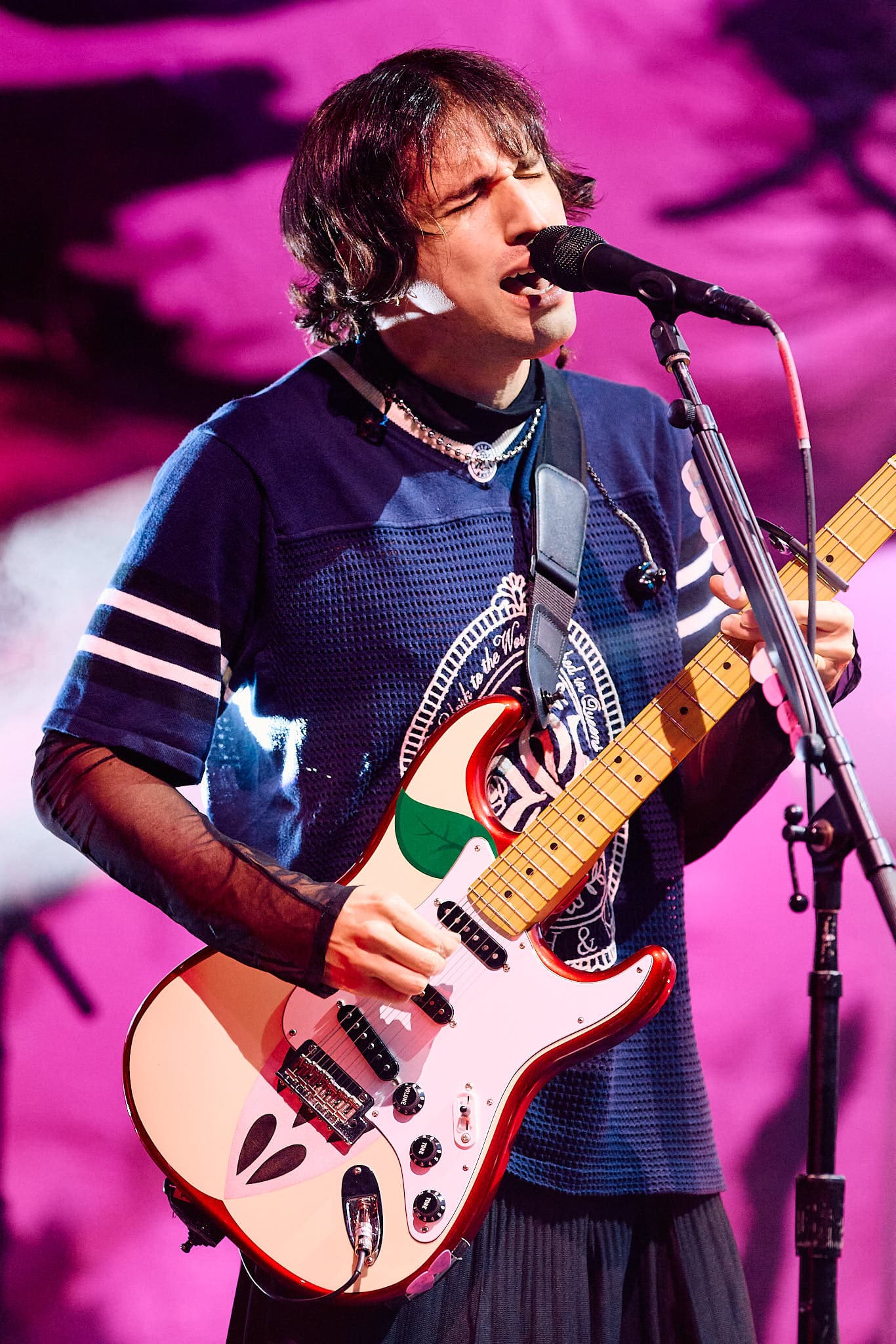 Festival concert photography of electronic music producer Porter Robinson performing at Capitol Hill Block Party. Electronic music performance with complex stage production and lighting capture.
